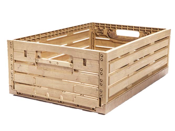 Faltbox im Holzdesign 40x30x16 *Obstkiste Gemüsekiste Klappbox Holz Kiste Box 